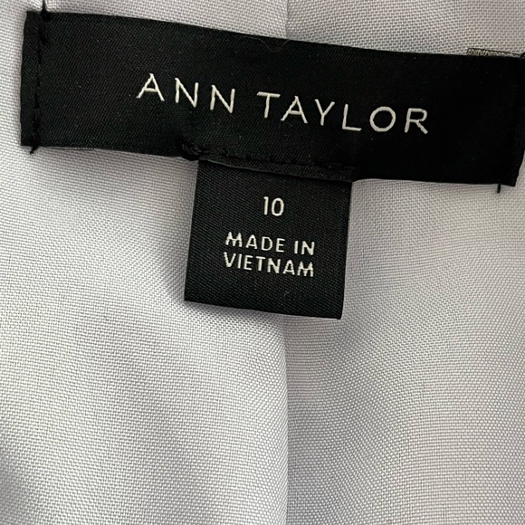 Ann Taylor The Petite Greenwich Blazer in Houndstooth Light Blue & White Size 10 - Picture 5 of 16